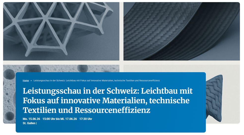 Ziel ist es, deutschen KMU aus dem Bereich Leichtbau den Zugang zum Schweizer Markt zu erleichtern, innovative Technologien sichtbar zu machen und neue Kooperations- und Geschäftsmöglichkeiten zu eröffnen.